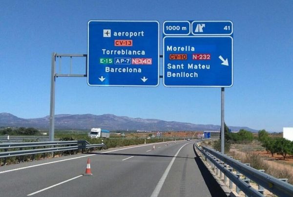 Castellón Road from Torreblanca to the airport structures